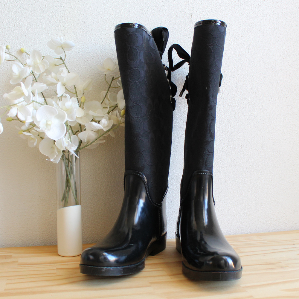 Coach Black Rain Boots